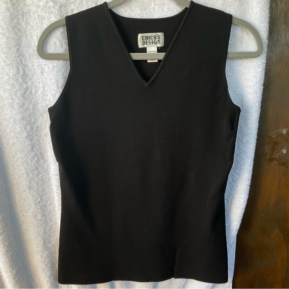 Chico’s Apparel Annie Sleeveless Knit Black; EUC;M/8 - Picture 7 of 13